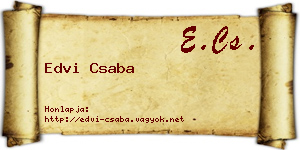 Edvi Csaba névjegykártya