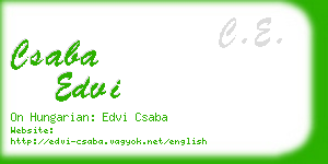 csaba edvi business card